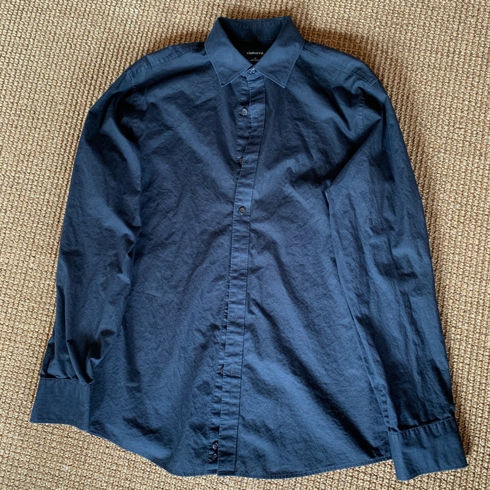 Claiborne black collared long sleeve